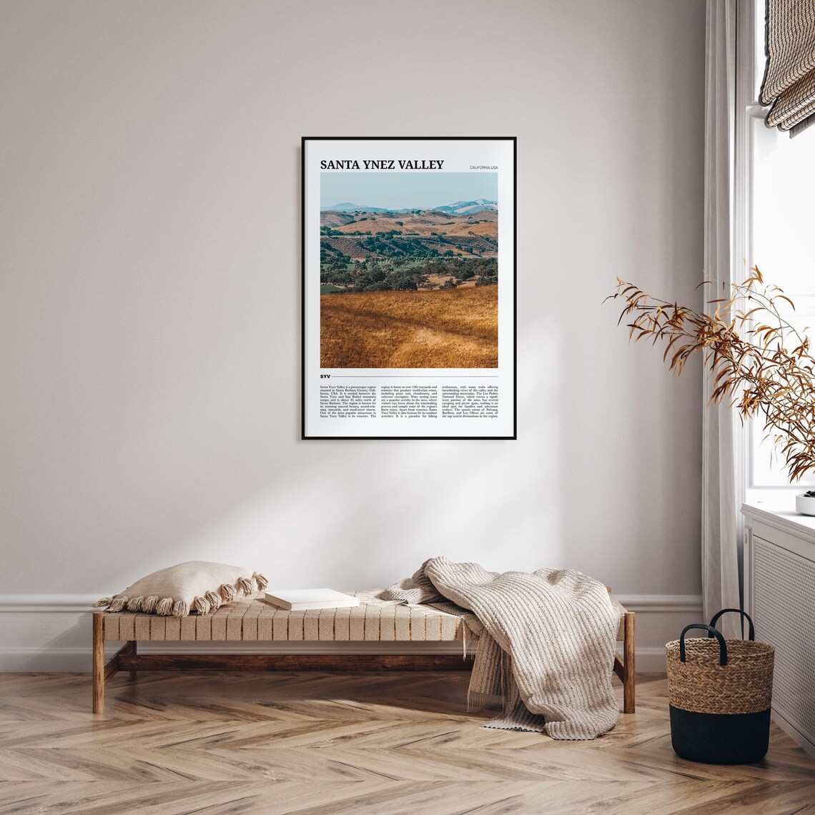 Santa Ynez Valley Travel Poster, Holiday Decor - Image 4