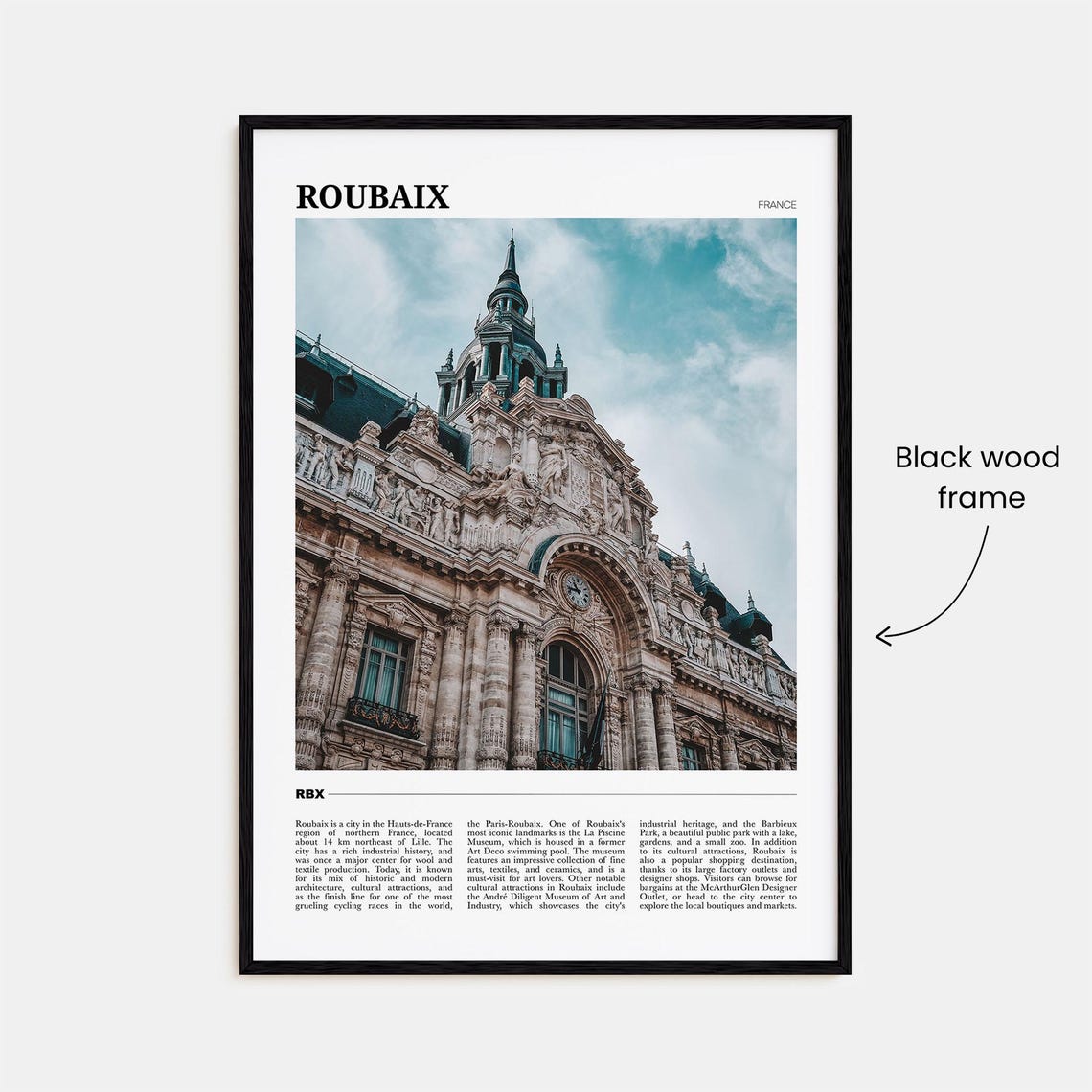 Roubaix France Ornate Historic City Hall Facade Detail Poster - Image 2