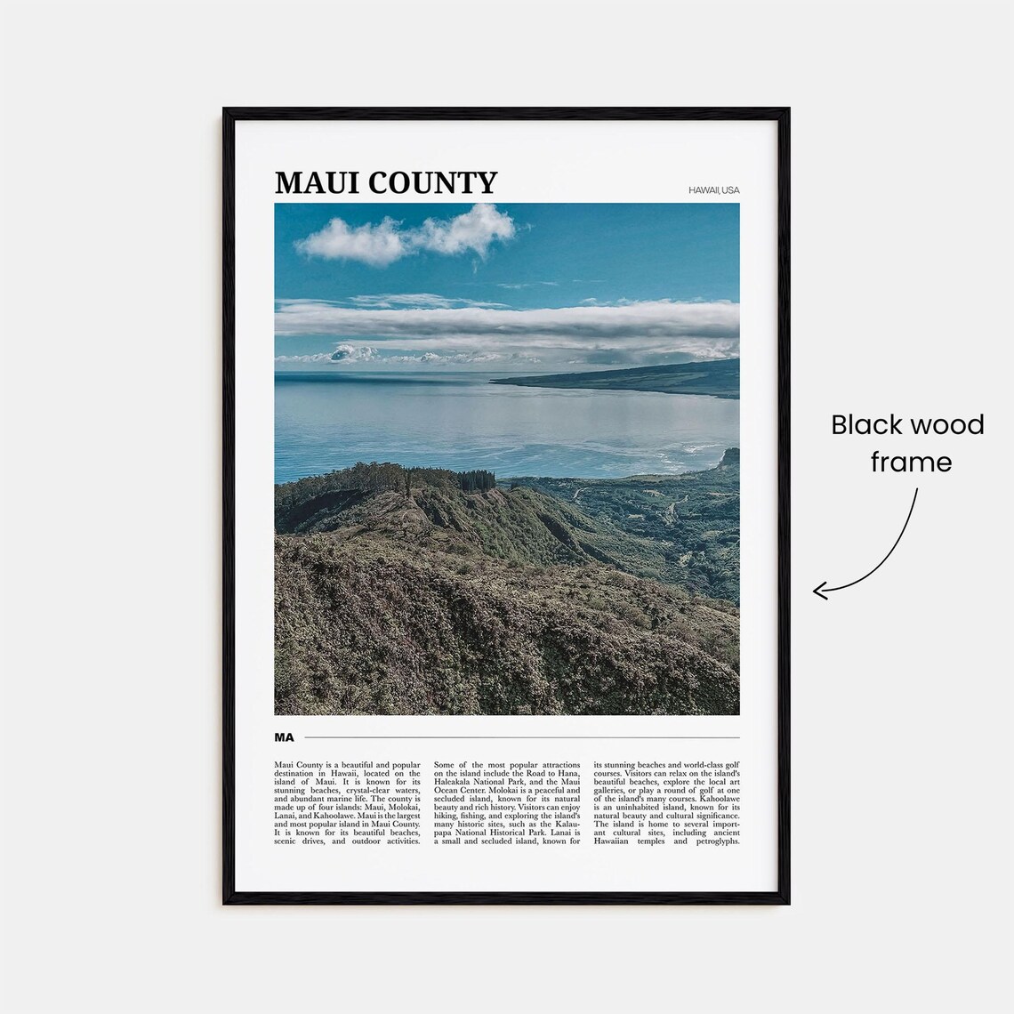 Maui County Hawaii Lush Ocean Coastline Photography Travel Poster - Image 2