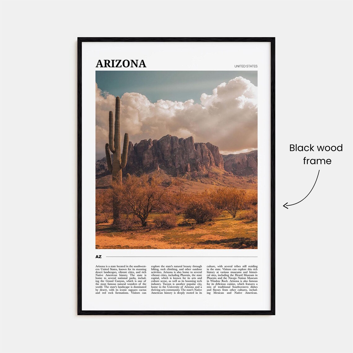 Arizona Travel Poster No 1 Arizona Wall Art Arizona Poster Print Arizona Photo Arizona Decor Usa - Image 2