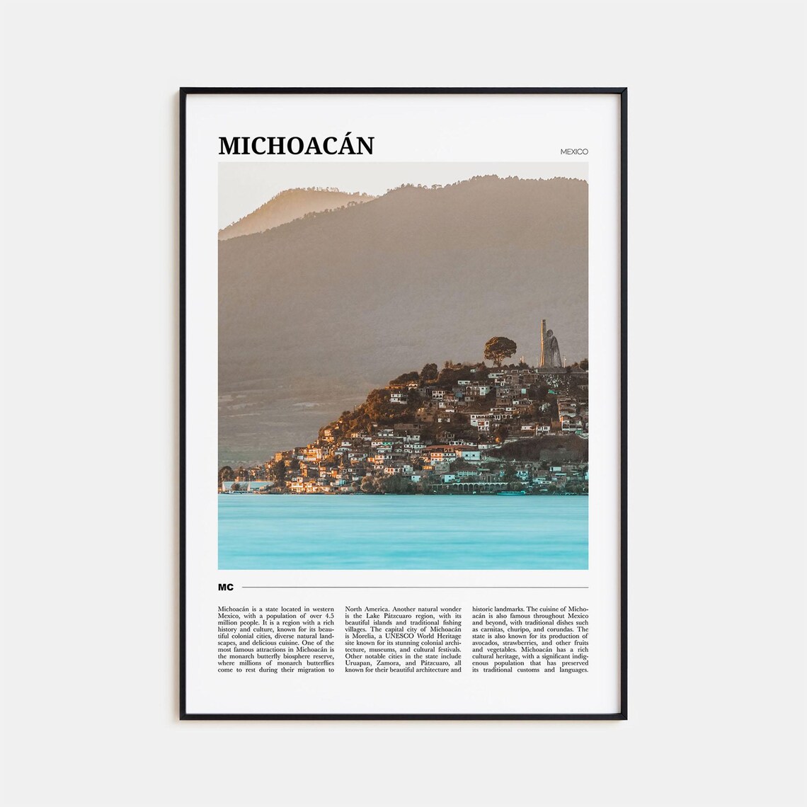 Michoacan Travel Poster, Mexico Wall Art Print