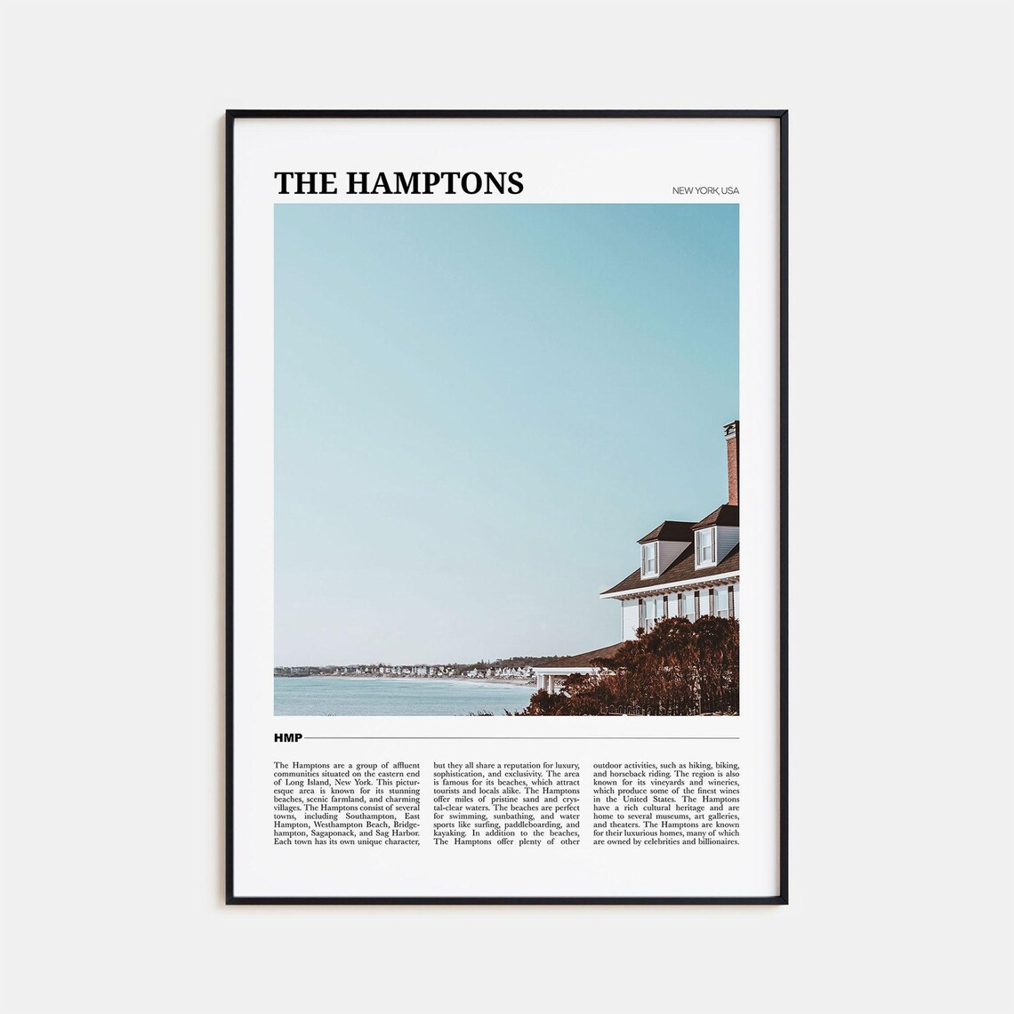 The Hamptons Travel Poster, New York USA