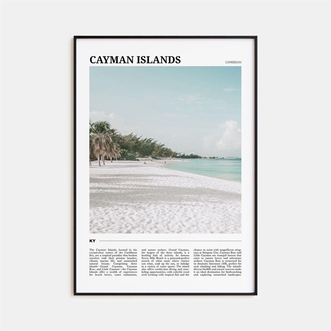 Cayman Islands Travel Poster, Caribbean Poster Print