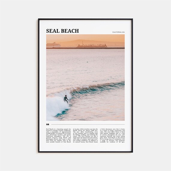 Seal Beach Travel Poster No 1 Seal Beach Wall Art Seal Beach Poster Print Seal Beach Photo Seal Beach Decor California Usa