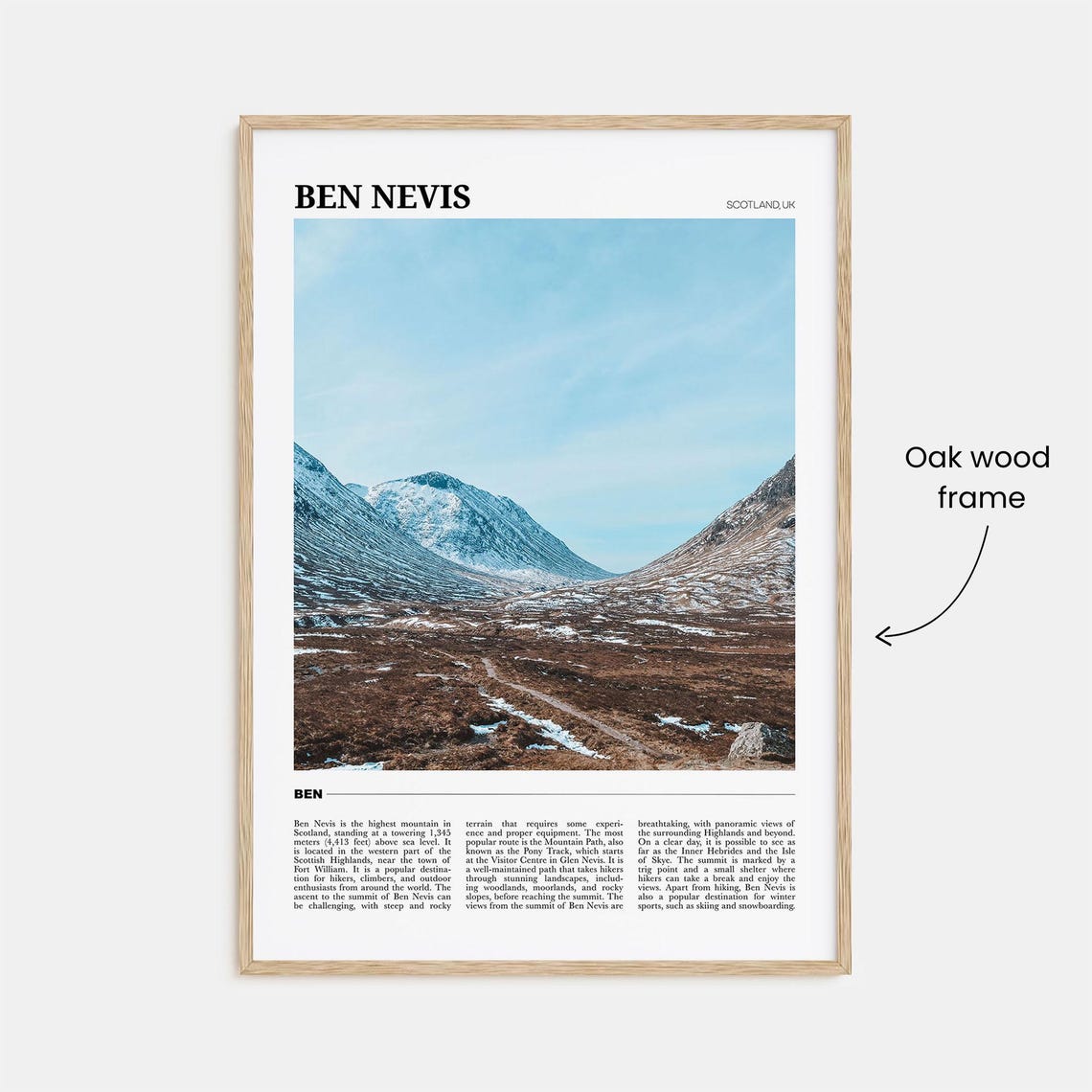 Ben Nevis Scotland Highest Mountain Snow Peaks Hiking Poster - Image 3