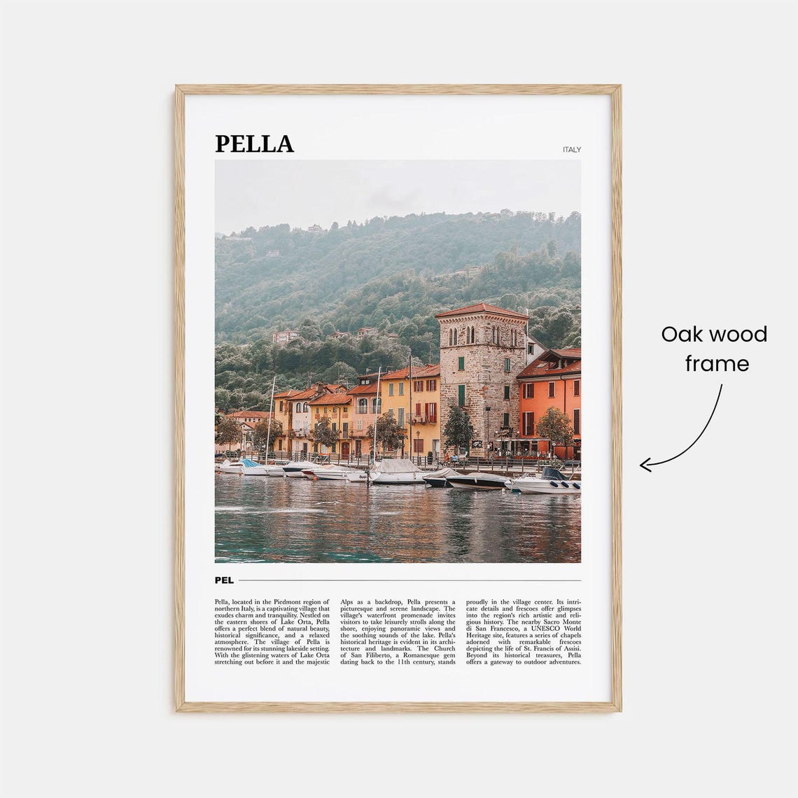Pella Italy Lake Orta Lakeside Village Harbor View Scene Poster - Image 3