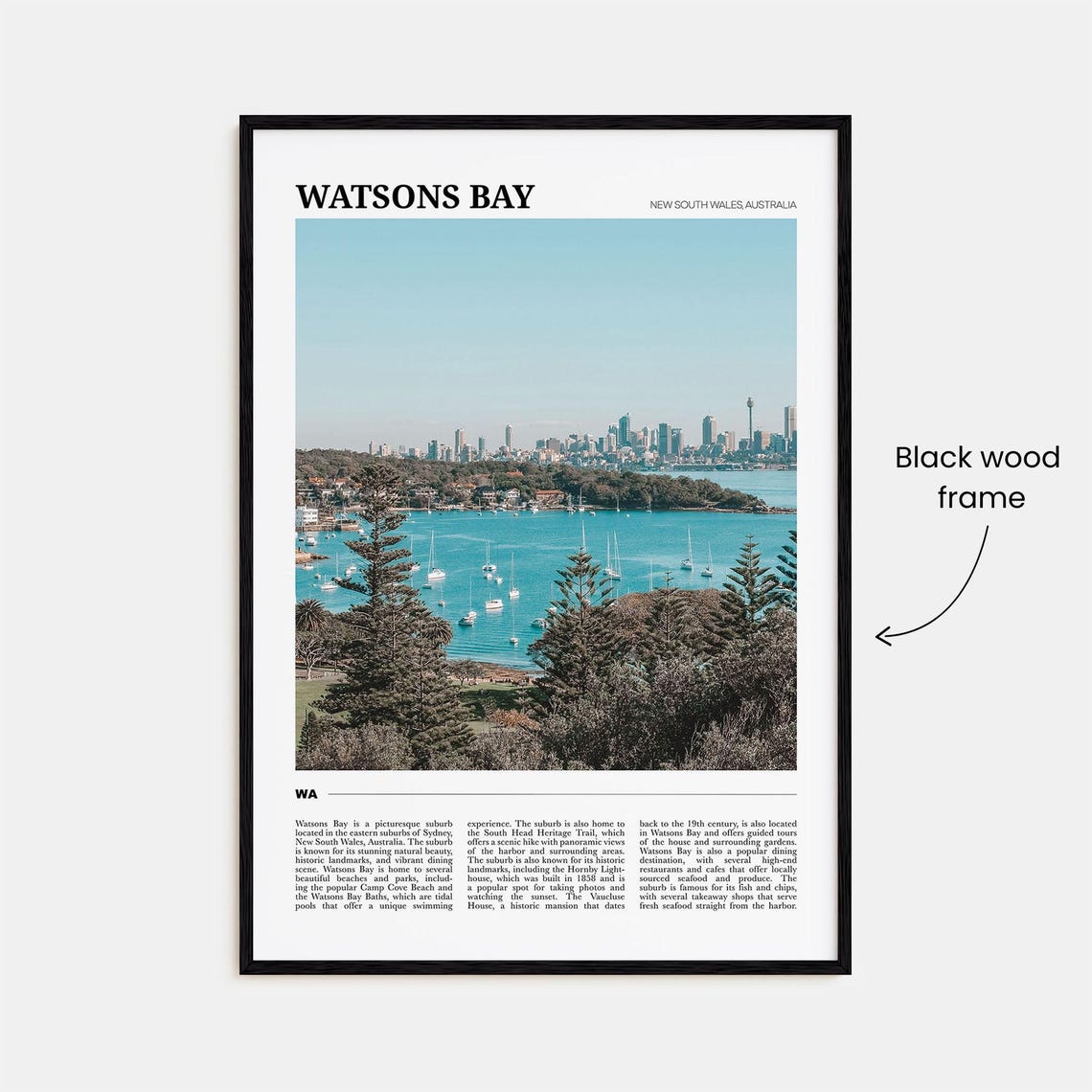 Watsons Bay Travel Poster Watsons Bay Wall Art Watsons Bay Poster Print Watsons Bay Photo Watsons Bay Decor New South Wales Australia - Image 2