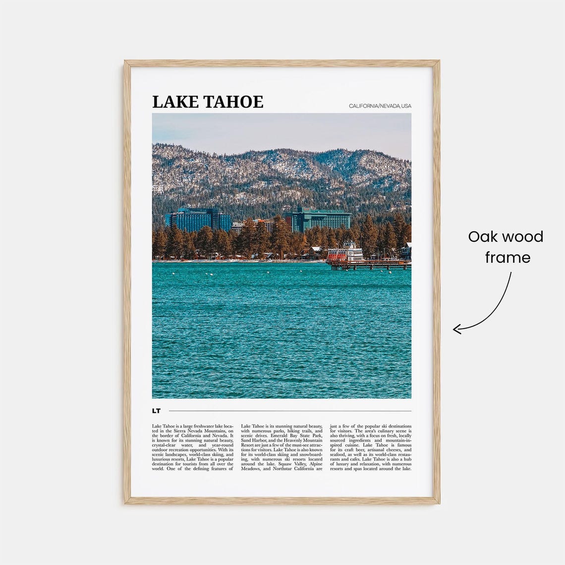 Lake Tahoe Travel Poster No 2 Lake Tahoe Wall Art Lake Tahoe Poster Print Lake Tahoe Photo Lake Tahoe Decor Californianevada Usa - Image 3