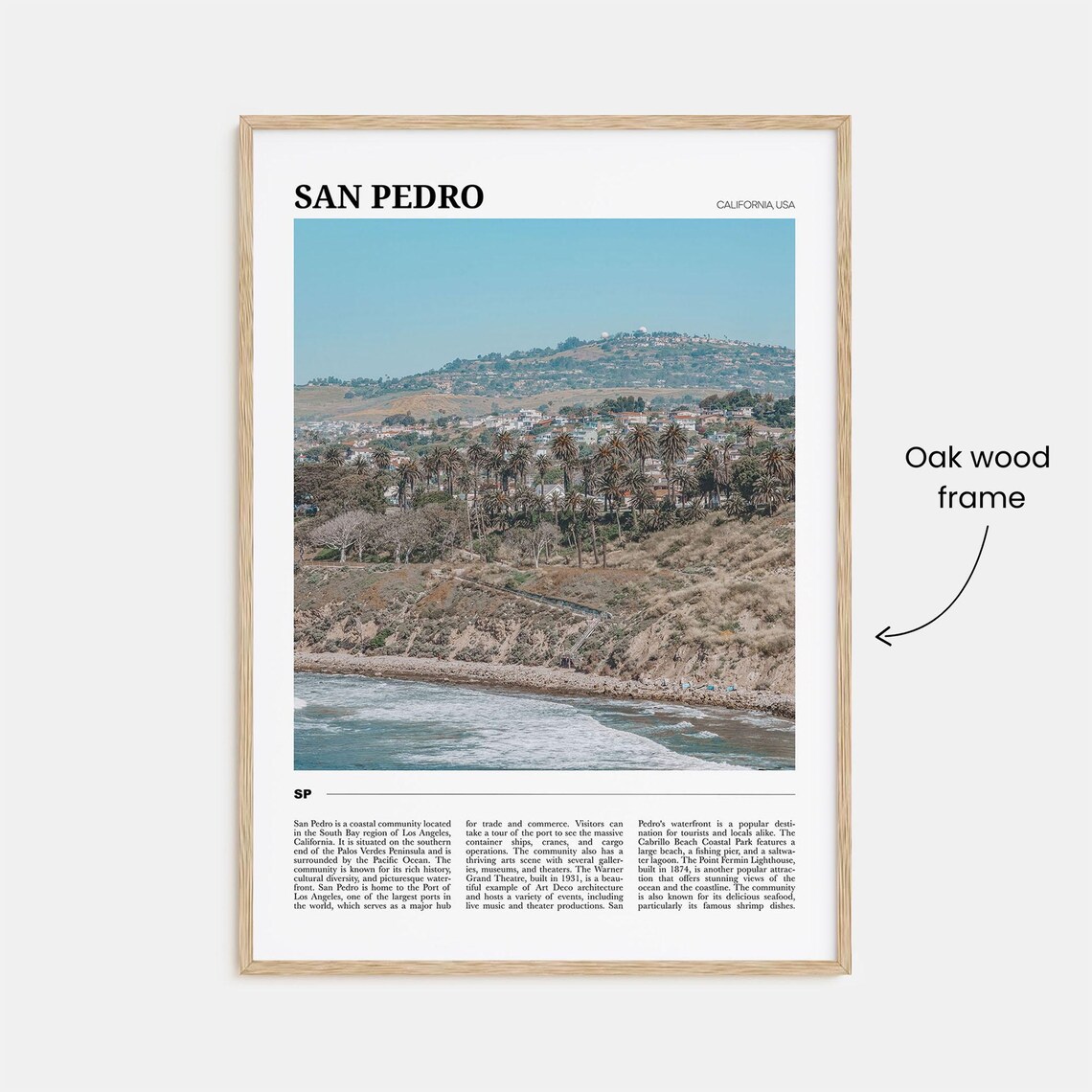 San Pedro Travel Poster, California Wall Art Print - Image 3
