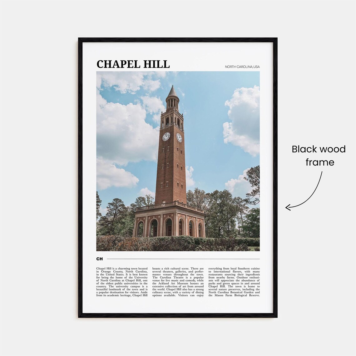 Chapel Hill Travel Poster, North Carolina Wall Art - Image 2