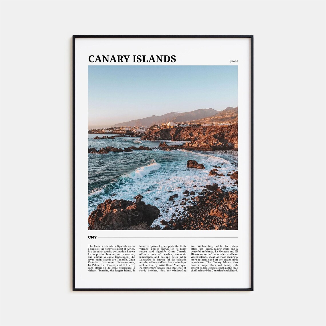Canary Islands Travel Poster, Spain Art Print