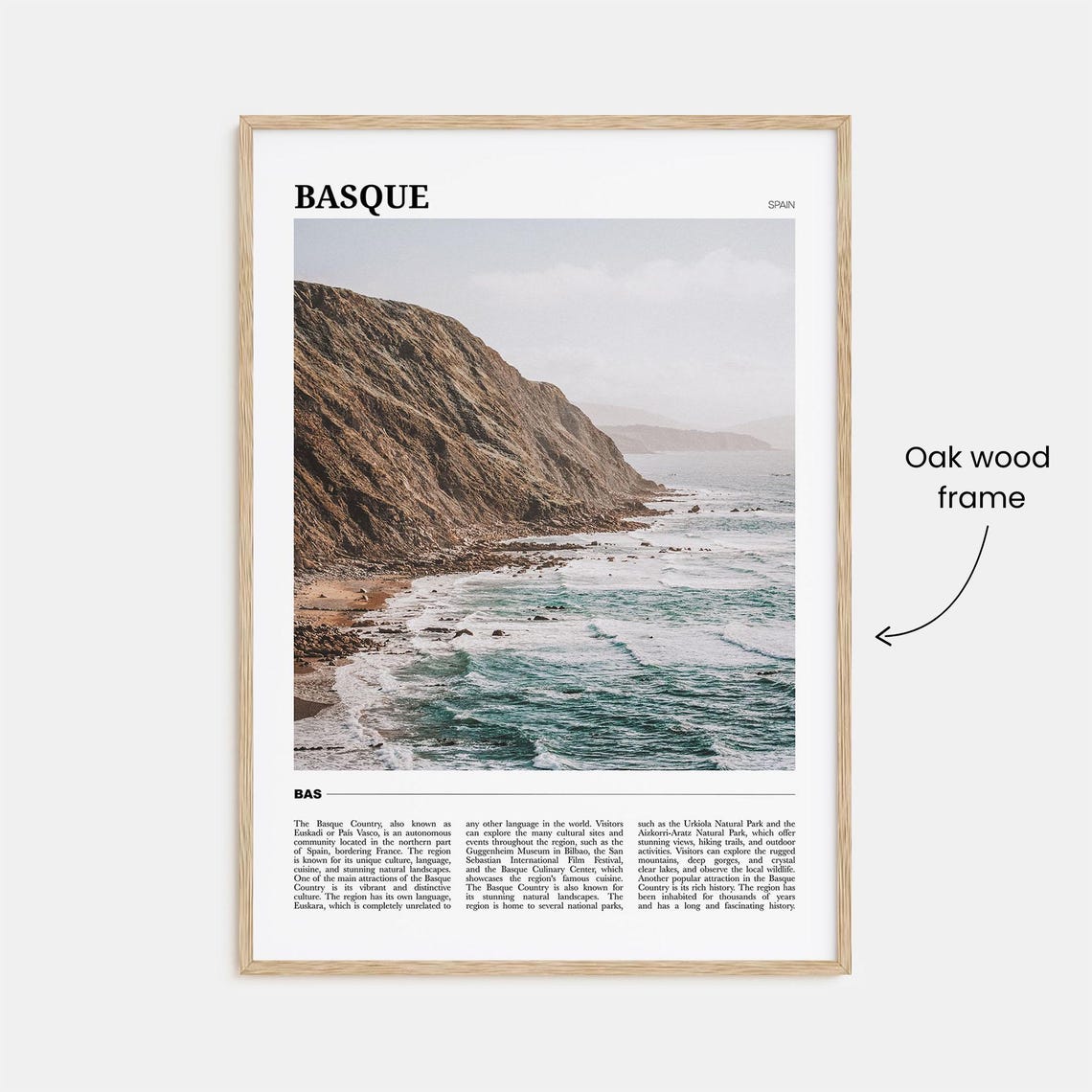 Basque Country Spain Dramatic Coastal Cliff Waves View Poster - Image 3