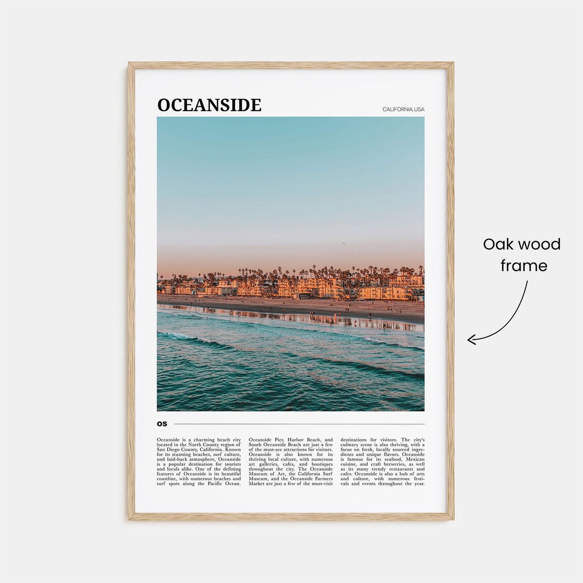 Oceanside California Beach Sunset Palm Trees Ocean Travel Poster - Image 3