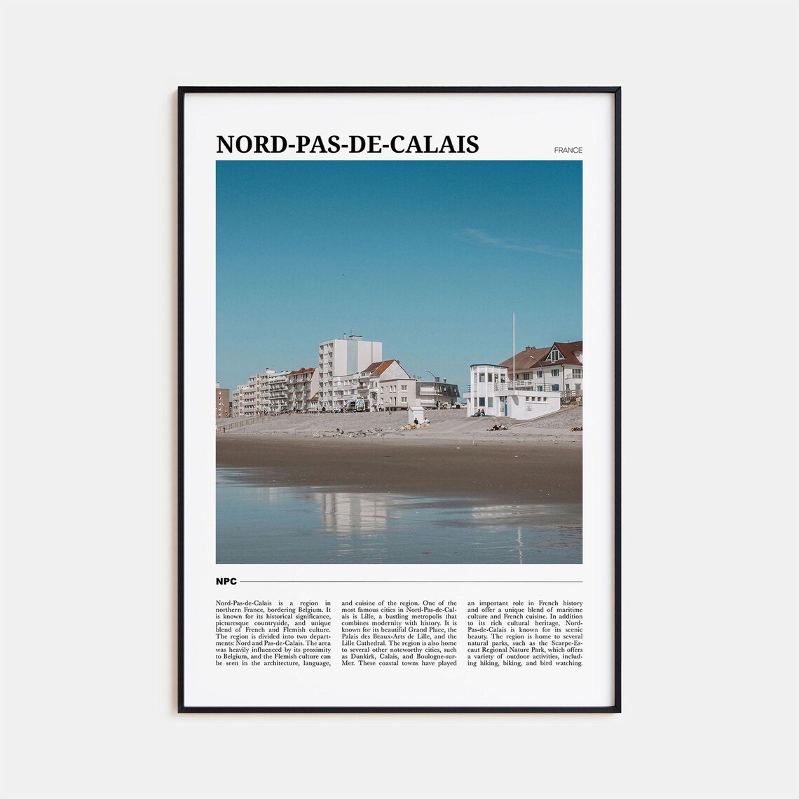 Nord-Pas-de-Calais France Seaside Beach Town Coastline Travel Poster