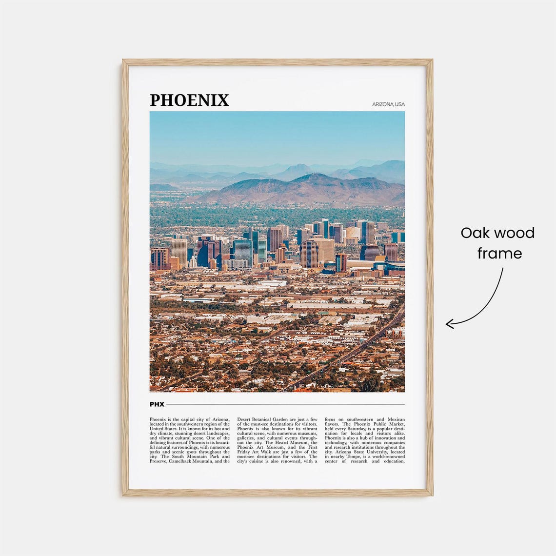 Phoenix Arizona USA Downtown Skyline Travel Photo Guide Poster - Image 3