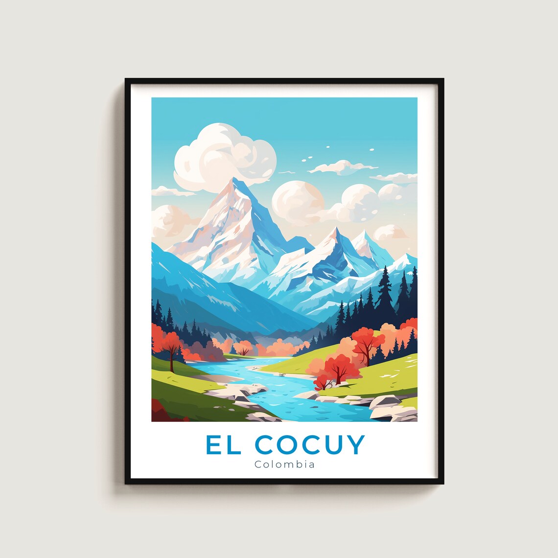 El Cocuy Travel Poster Wall Art Gift Colombia Print Home Decor Lovers Hanging
