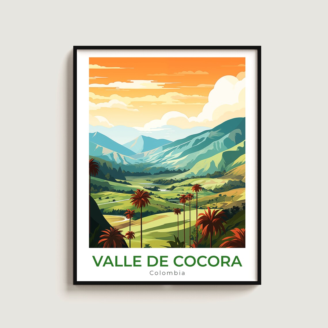Valle De Cocora Travel Print Wall Art Gift Colombia Poster Home Decor Lovers Hanging