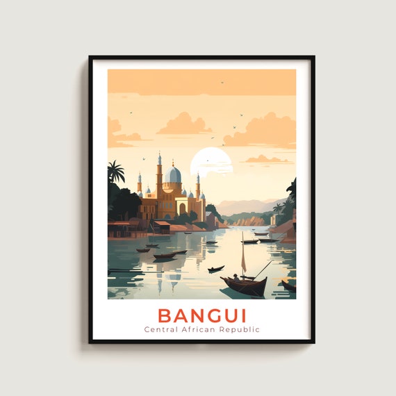 Bangui Travel Print Wall Art Gift Central African Republic Poster Home Decor Lovers Hanging