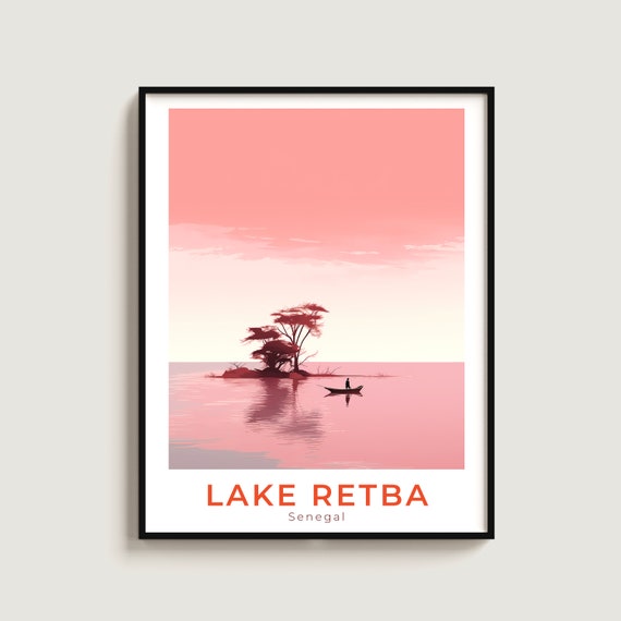 Lake Retba Travel Print Wall Art Gift Senegal Poster Home Decor Lovers Hanging