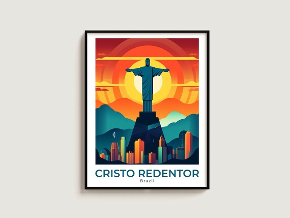 Cristo Redentor Travel Poster Wall Art Gift Brazil Home Decor Ar