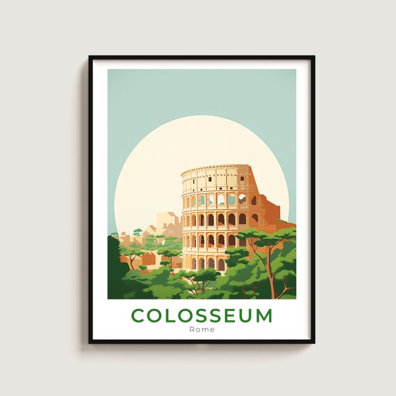 Colosseum Travel Poster Wall Art Gift Rometravel Print Home Decor Lovers Hanging