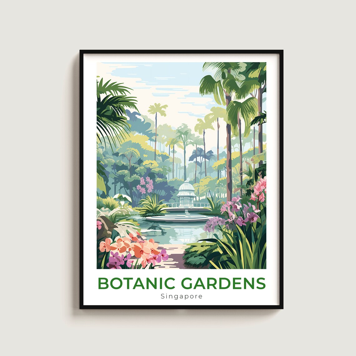 Singapore Botanic Gardens Orchid Pavilion Tropical Garden Poster