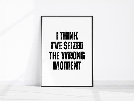 I Think I've Seized the Wrong Moment Funny Sarcastic Quote Poster