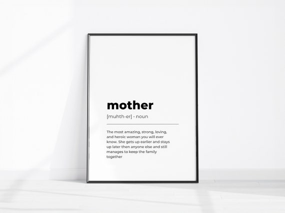 Mother Definition Mothers Day Gift Gifts For Mum New Mom Her Print Minimalist Nursery Decor