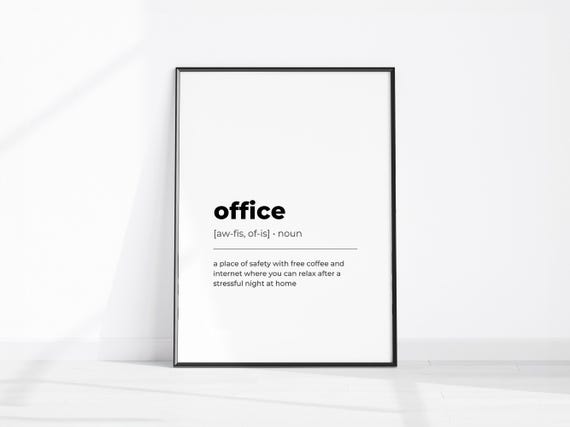 Office Wall Art Funny Definition Print Work Quotes Poster Home Decor Sarcastic
