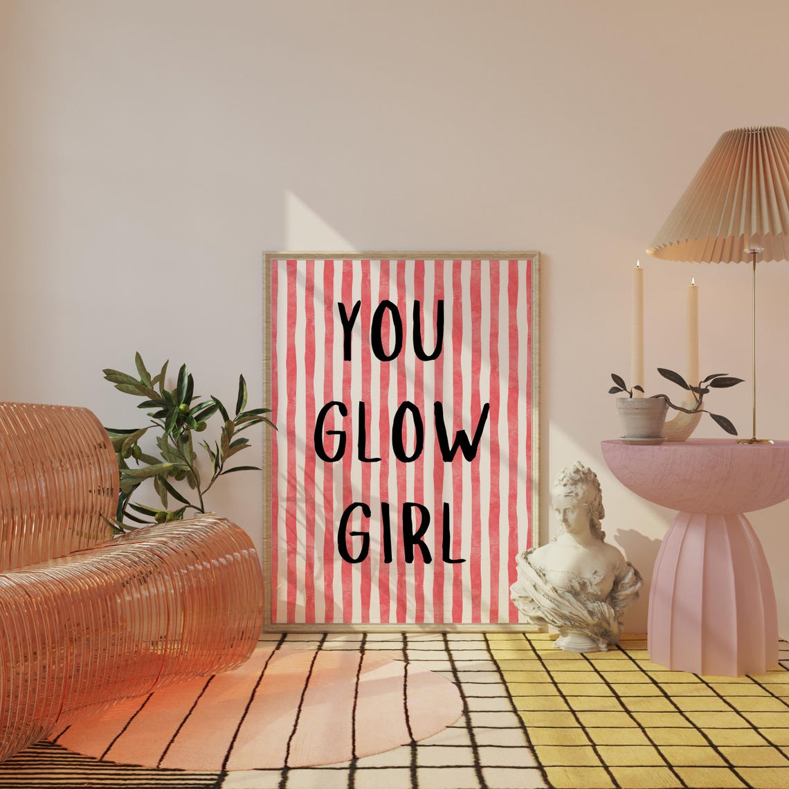 You Glow Girl Print Motivational Poster Women Empowerment Sign Inspirational Quote Print Feminist Wall Art Wall Art Gift - Image 4