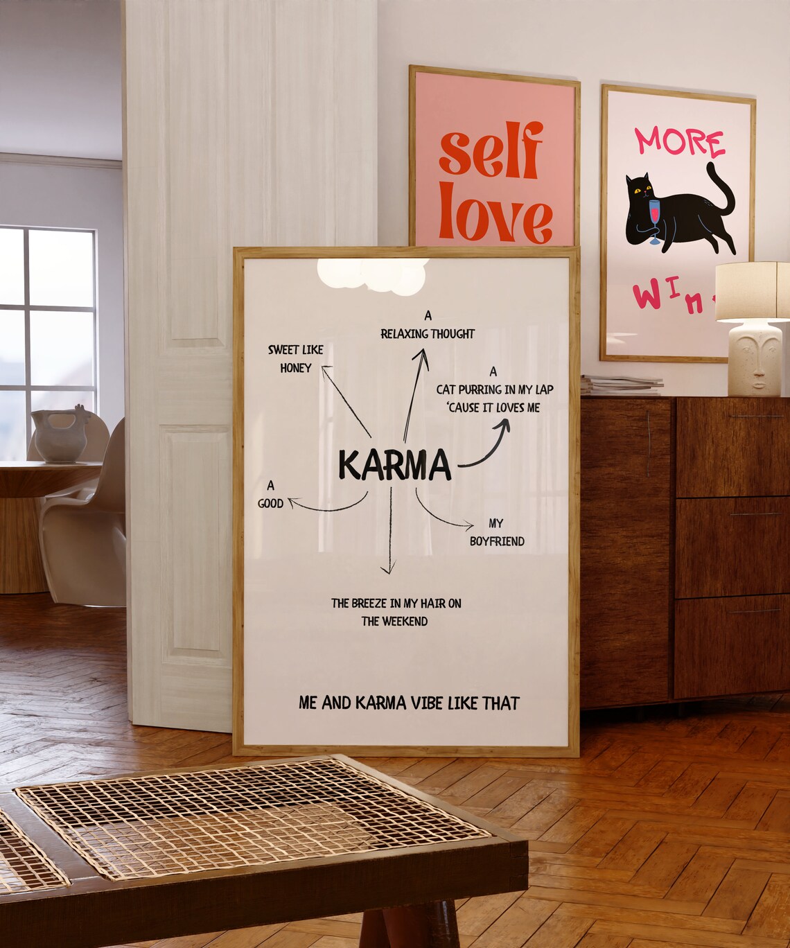 Me and Karma Vibe Like That Mind Map Funny Pop Music Swiftie Wall Poster