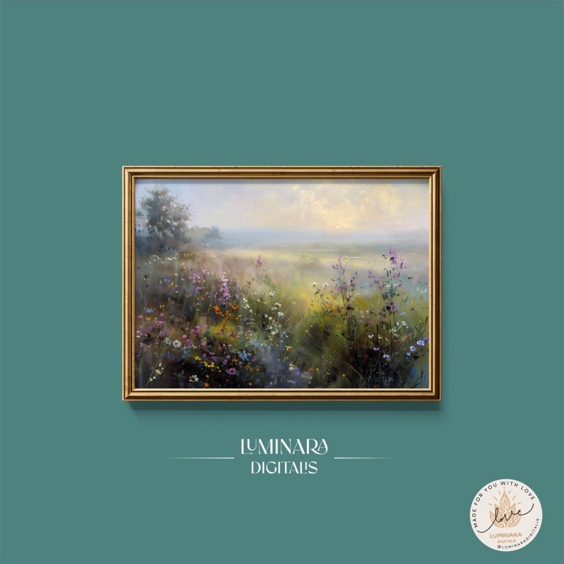 Wall Art Impressionist Sunrise Over Blooming Meadow Art Print 147 Wall Art Dcor