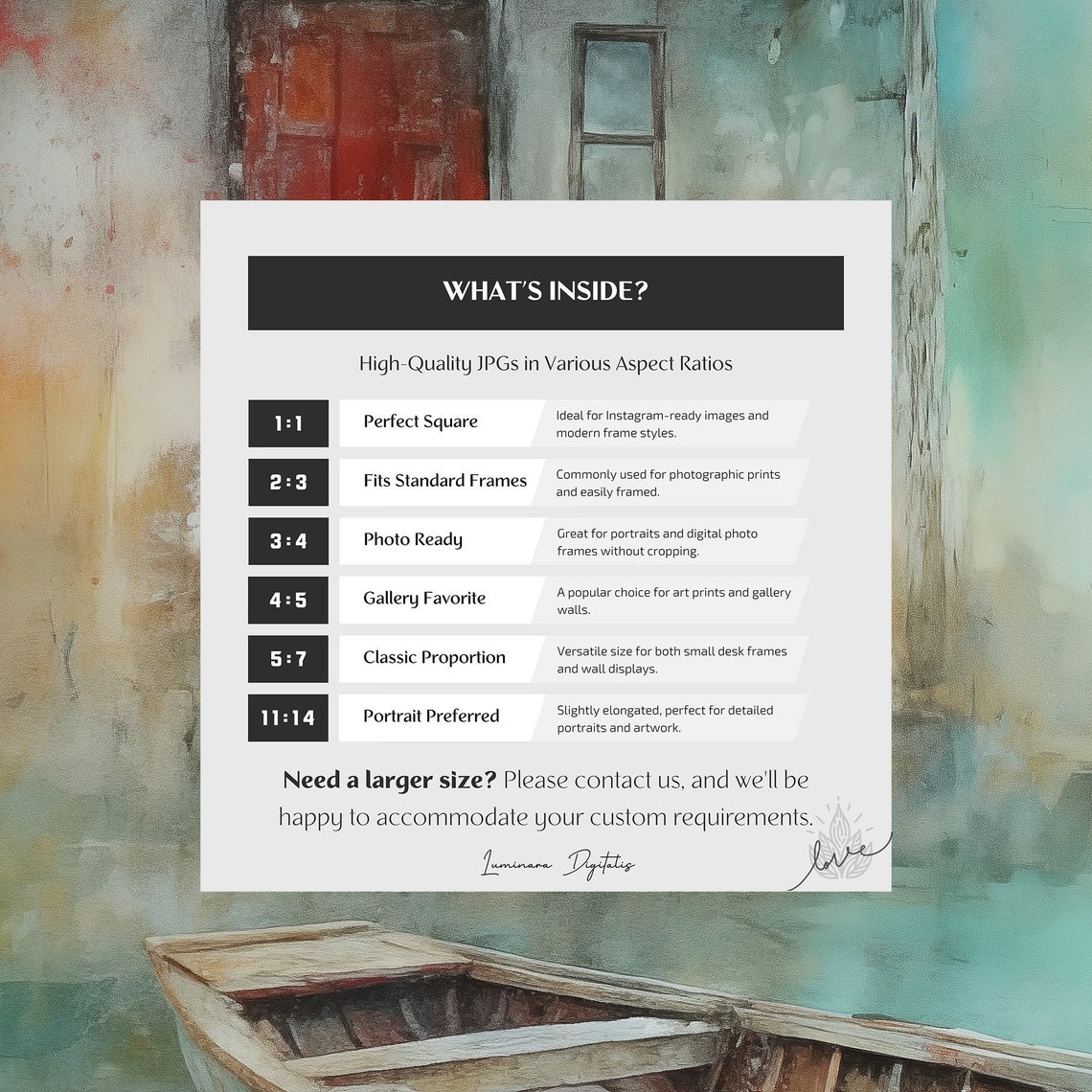 Weathered Rowboat Before A Red Door In Soft Harbor Mist Art Print - Image 2