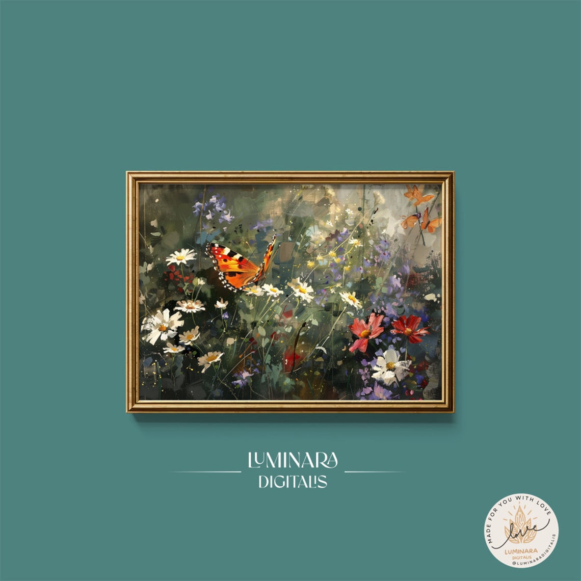 Wall Art Vibrant Meadow Butterfly Art Impressionist 130 Image Wall Decor For Homeoffice