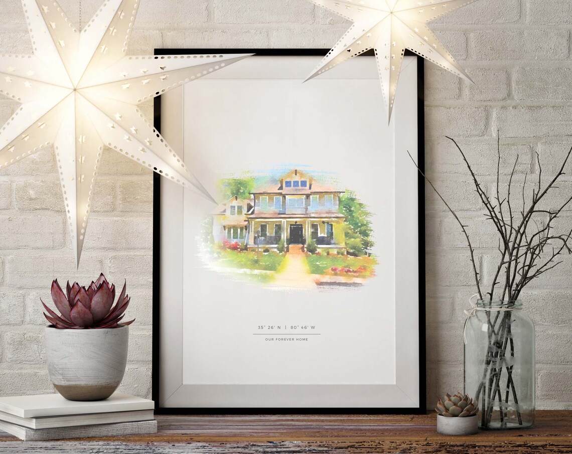 Custom House Portrait - Watercolor