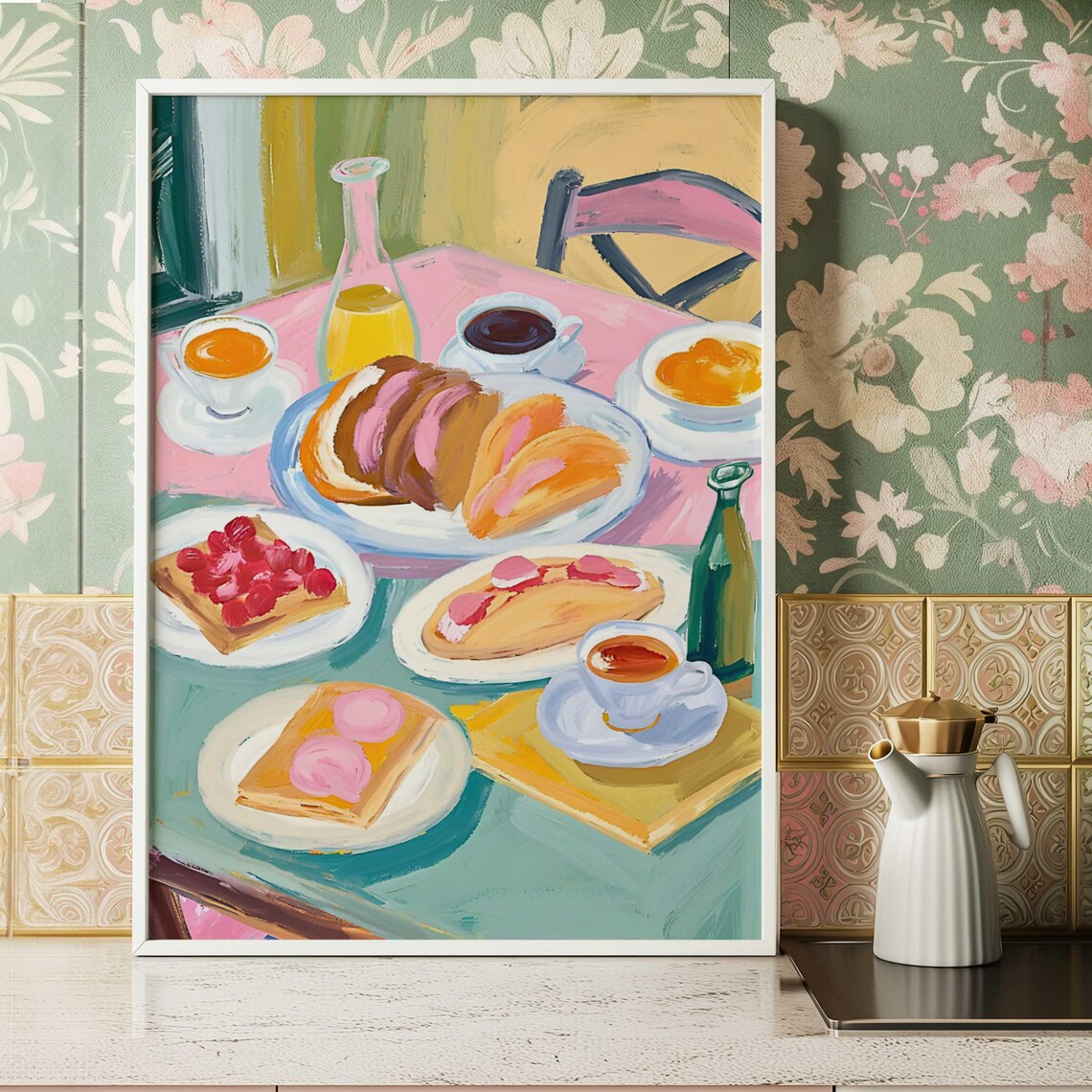 Pastel Kitchen Table Spread, Kitchen Wall Art