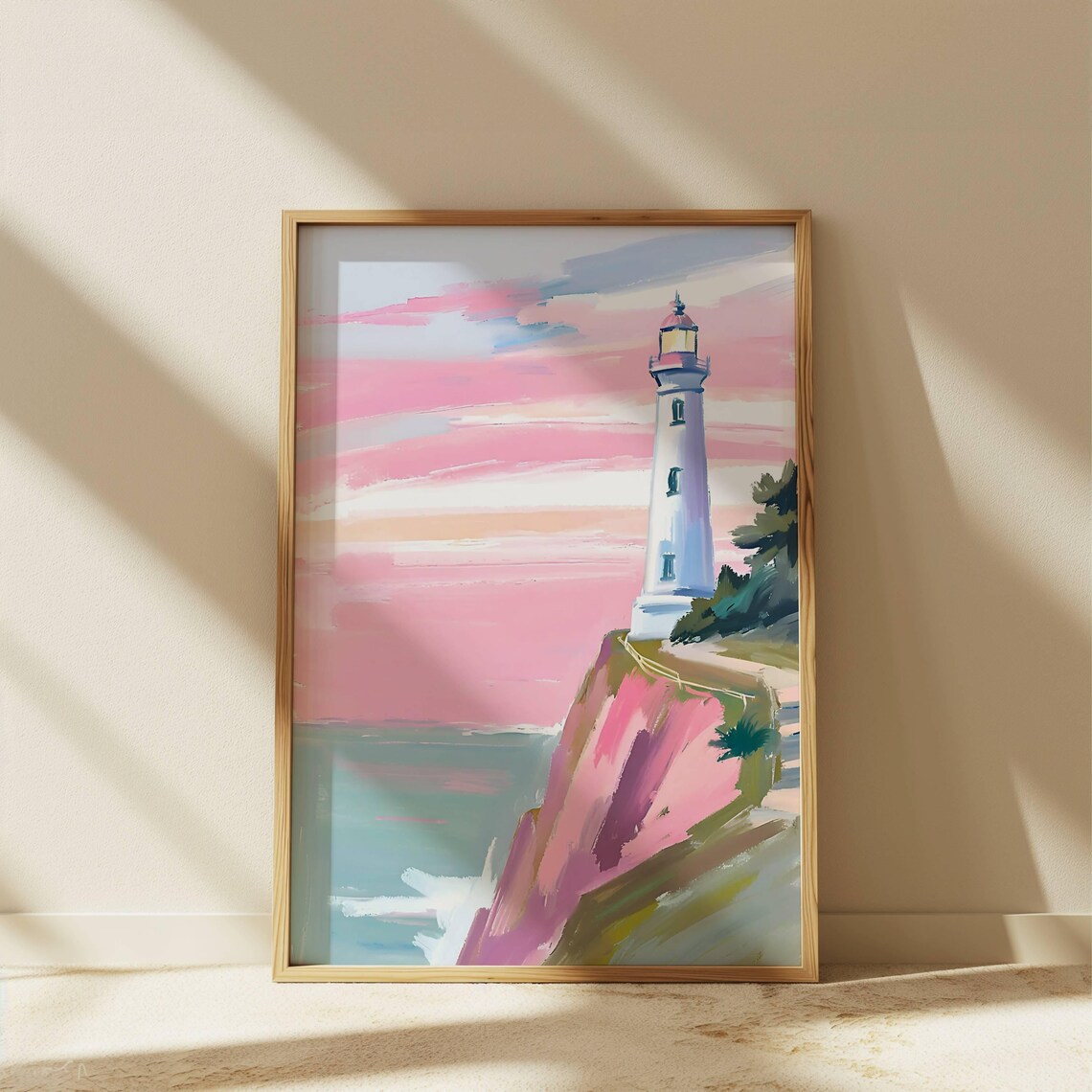 Pastel Lighthouse, Coastal Nautical Decor Art Print