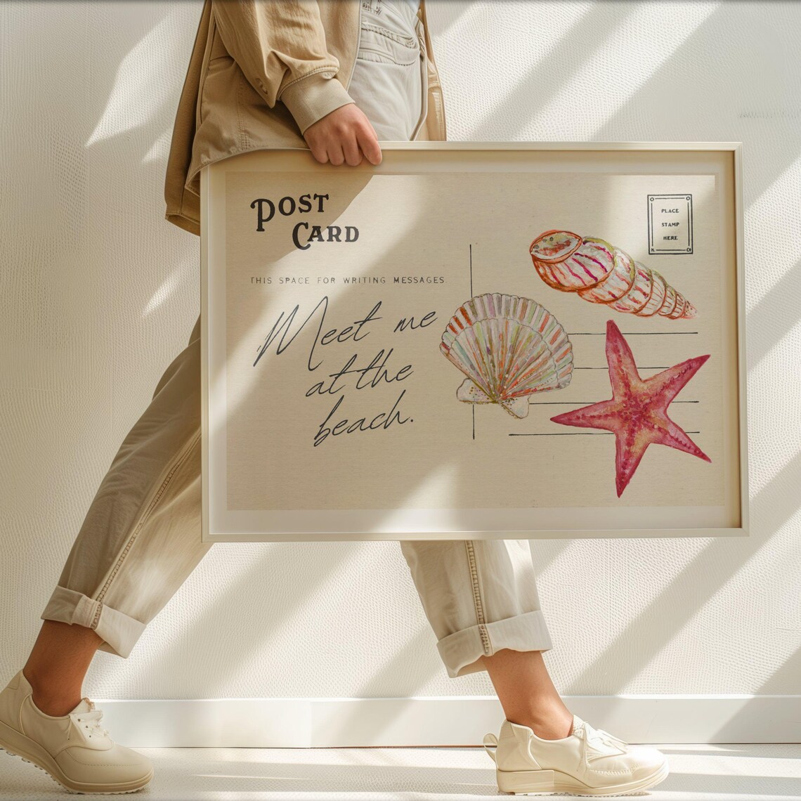 Meet Me At The Beach Art Print, Coastal Painting