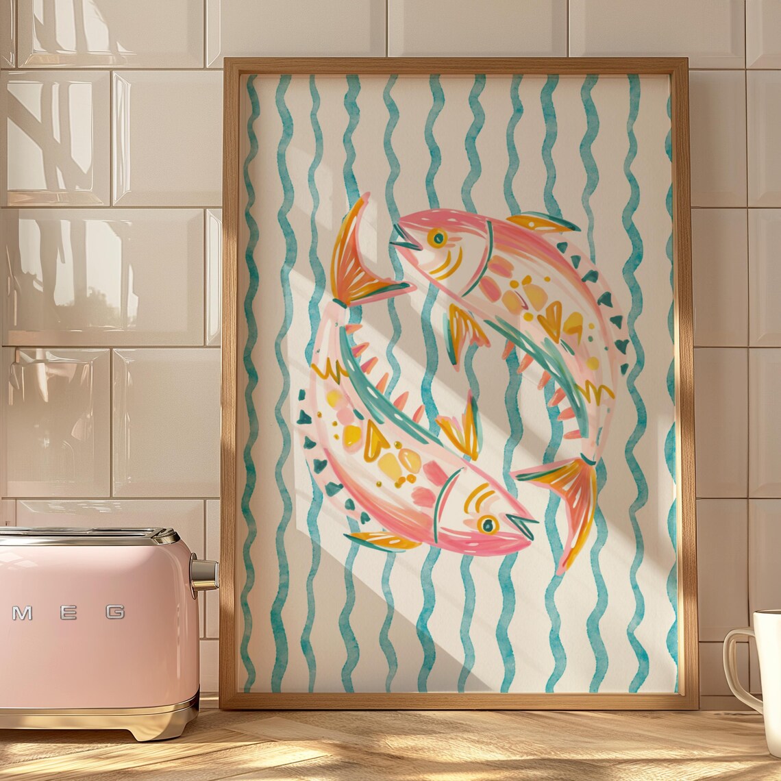 Pastel Watercolor Beachy Dopamine Decor Art Print