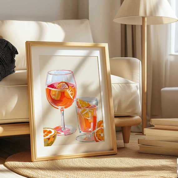 Aperol Spritz Cheers Watercolor Poster