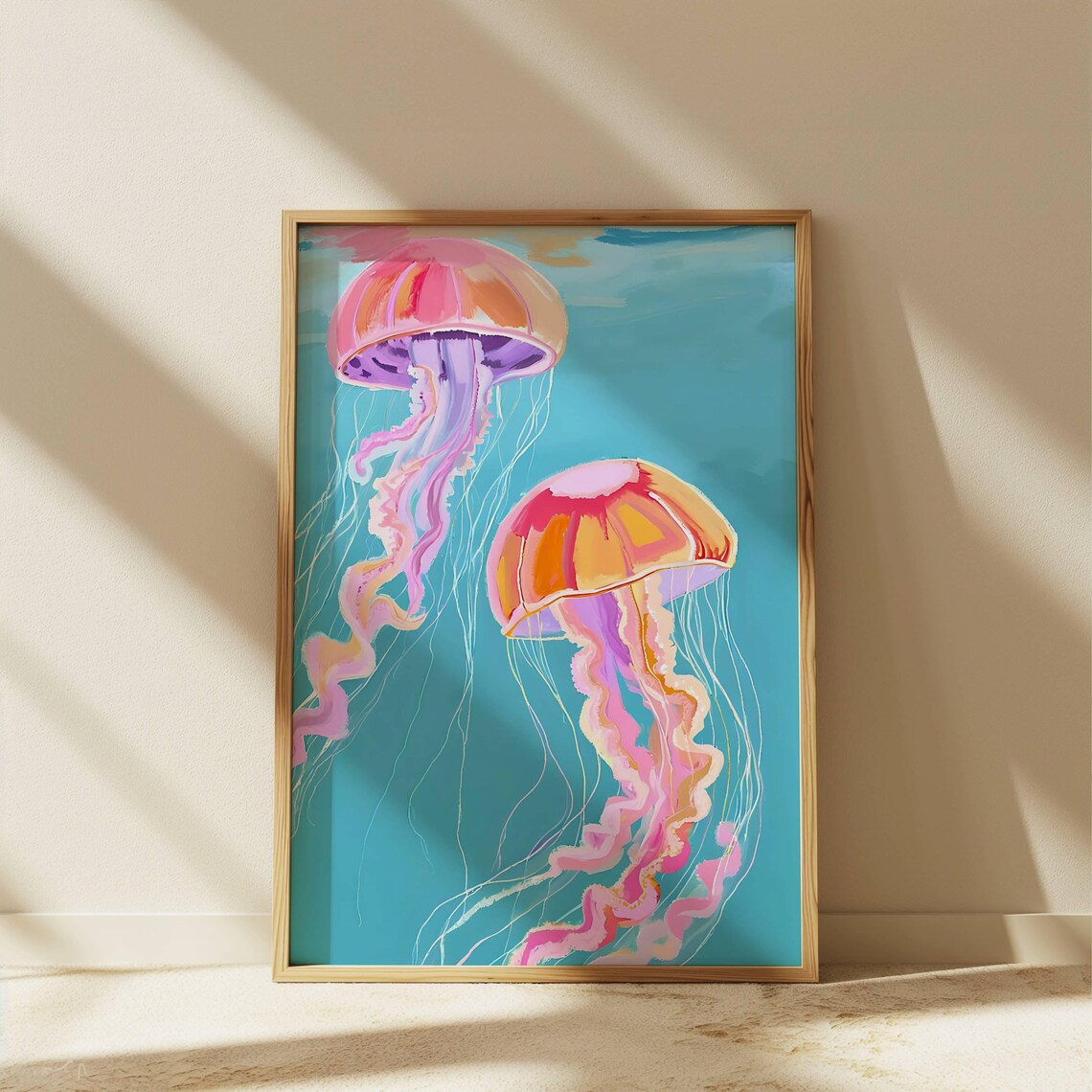 Jellyfish Coastal Art Print, Nautical Decor