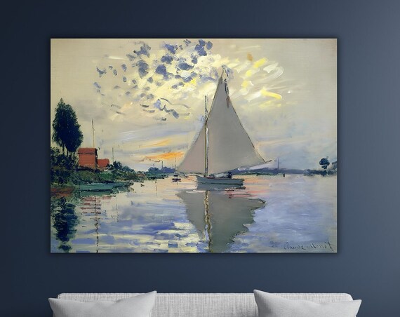 Wall Art Claude Monet Print Gallery Wrapped Giclee Dcor Claude Monet Sailboat At Le Petit Gennevilliers 1874 Ready To Hang