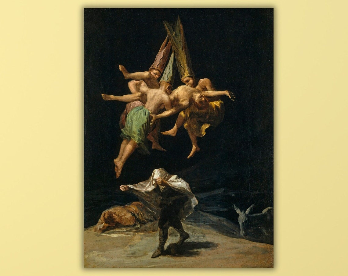 Goya Flight of the Witches Dark Romantic Nightmare Classic Art Poster
