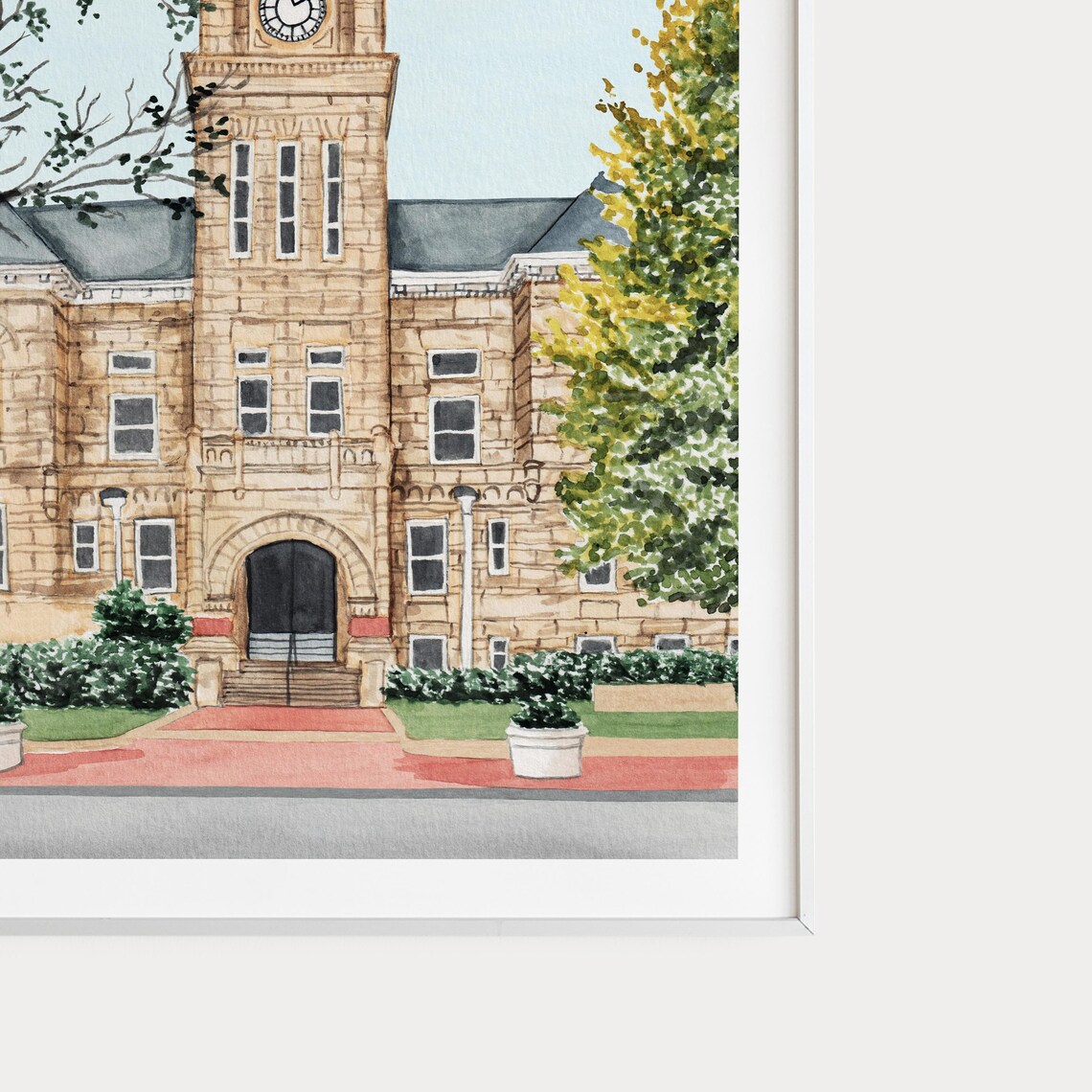 Manhattan Kansas Watercolor Cityscape Art Print - Image 2
