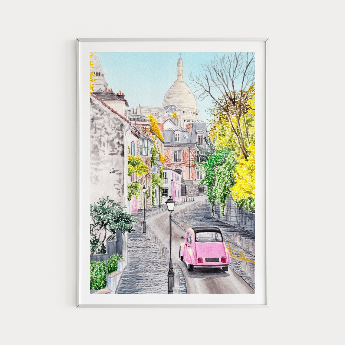 Montmartre, Paris La Maison Rose Watercolor Travel Poster - Image 3