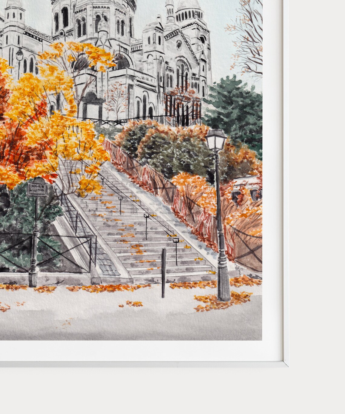 Sacre Coeur Paris Watercolor Art Print, Montmartre - Image 2