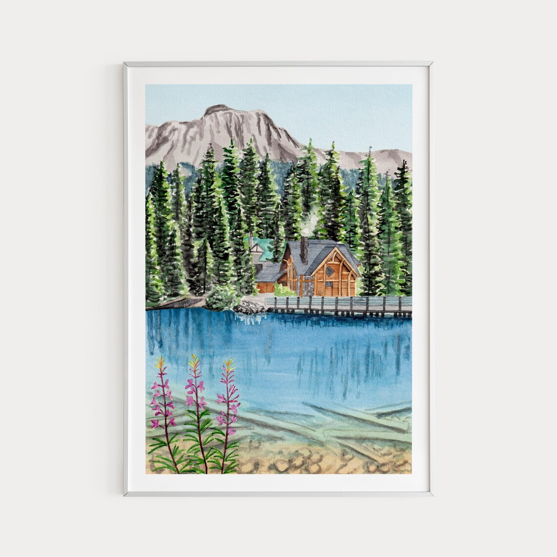 Yoho National Park Watercolor Art Print, Canada