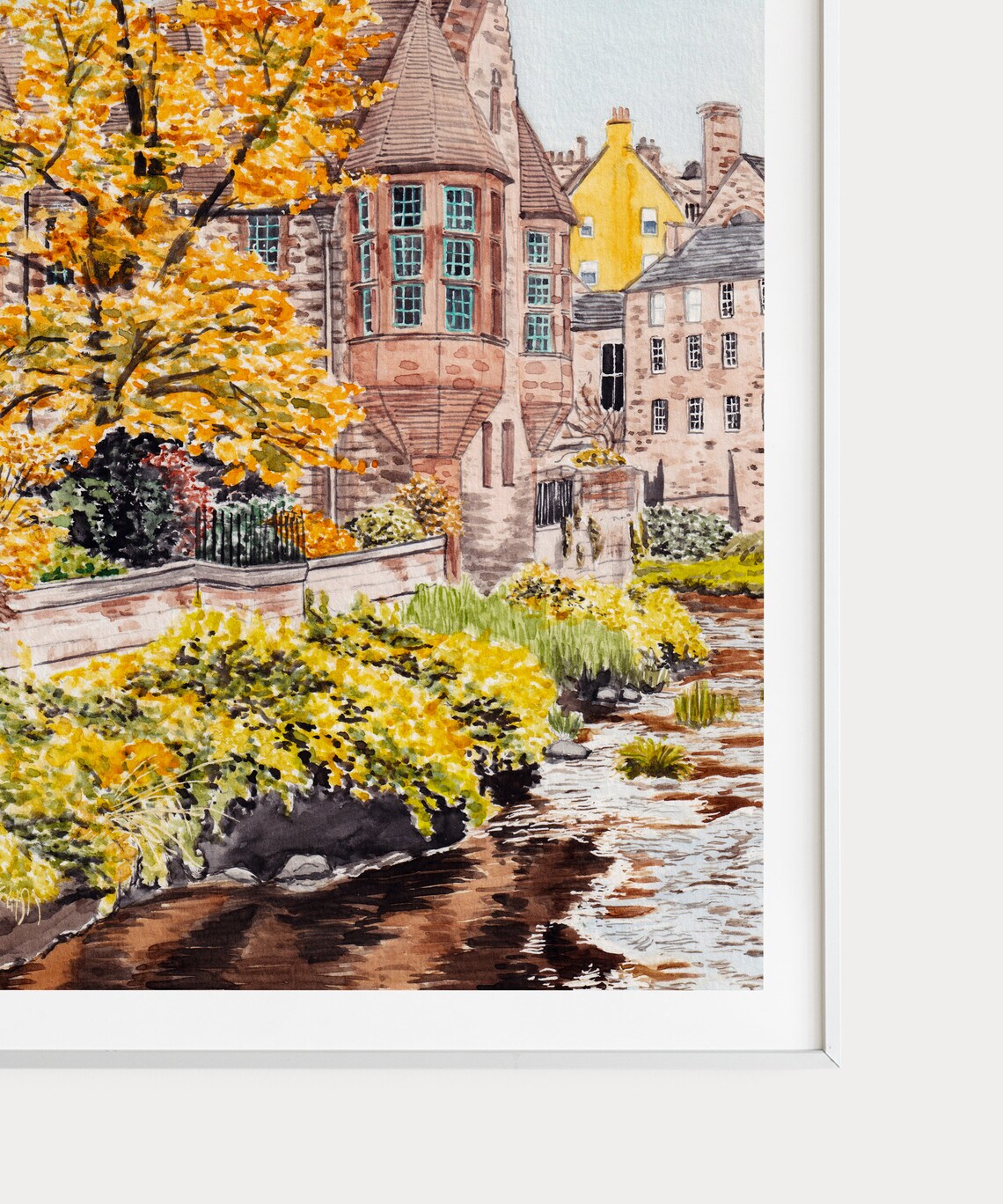 Dean Village, Edinburgh Scotland Landscape Travel Poster - Image 3