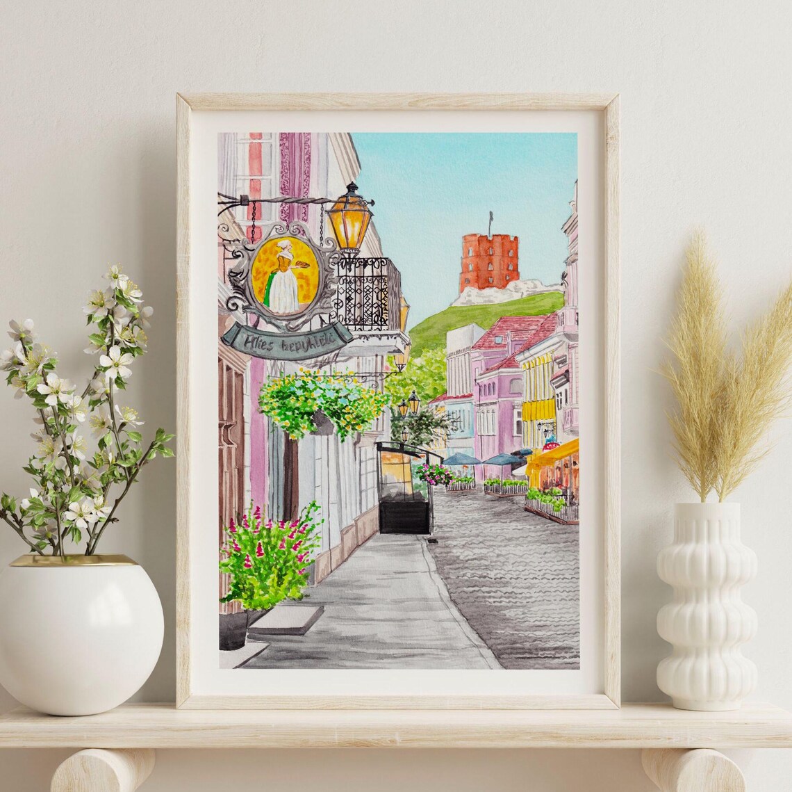 Vilnius Cityscape Art Print, Lithuania Travel Poster - Image 3