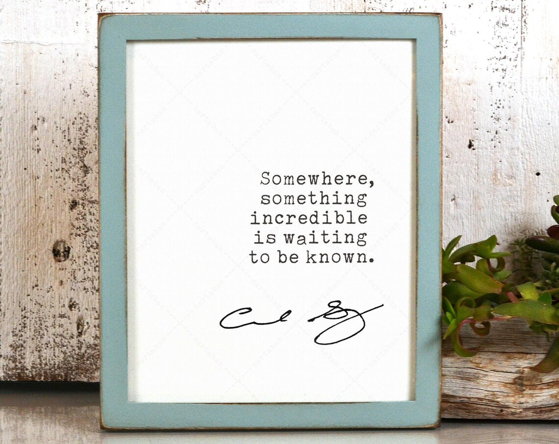 Carl Sagan Quote Art Print, Inspirational Book Lover Decor
